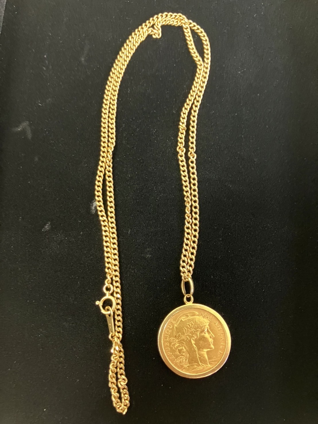 K21.9 20フラン金貨/K18ネックレス