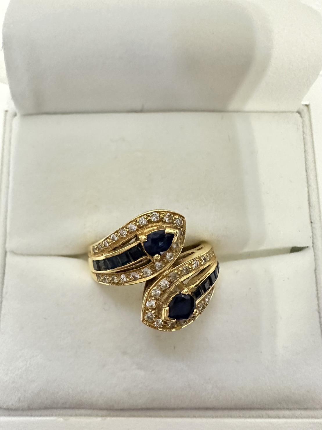 K18 サファイア・ダイヤ付きリング